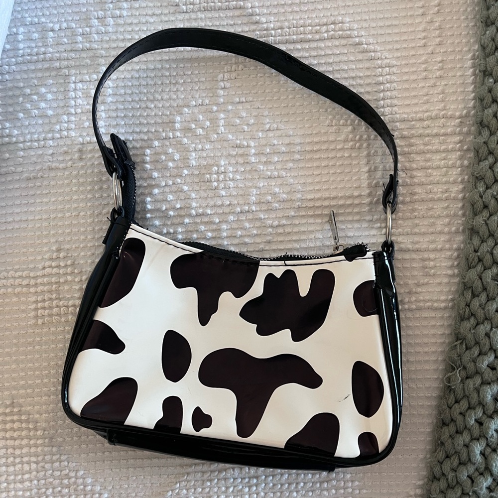 Cow print mini purse